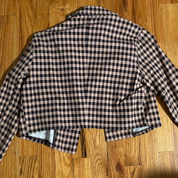 Checkered cropped blazer - Picture 4 of 4